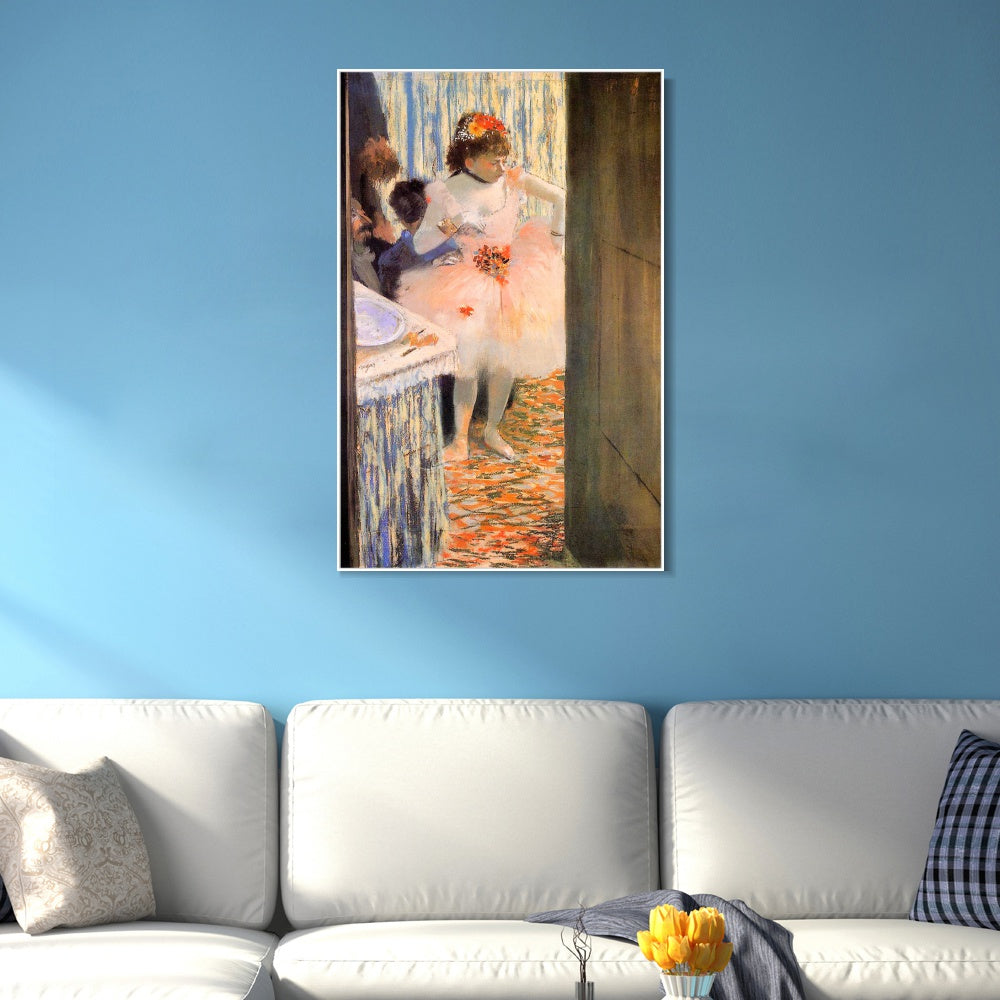 INVIN ART Framed Canvas Giclee Print Art Dancer in Her Dressing Room,circa 1880 by Edgar Degas Wall Art