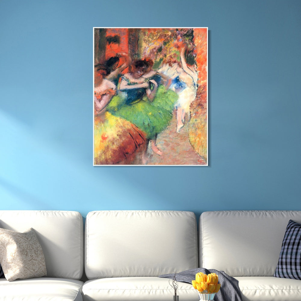 INVIN ART Framed Canvas Giclee Print Art Dancers in the Wings,circa 1885 by Edgar Degas Wall Art