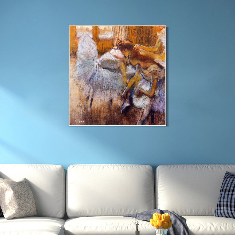 INVIN ART Framed Canvas Giclee Print Art Dancers Relaxing,circa 1885 by Edgar Degas Wall Art