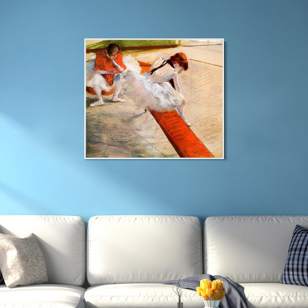 INVIN ART Framed Canvas Giclee Print Art Dancers Resting,circa 1879 by Edgar Degas Wall Art