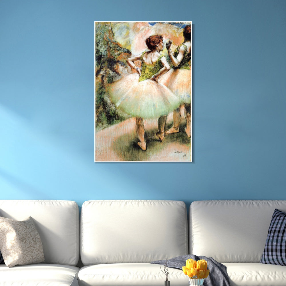 INVIN ART Framed Canvas Giclee Print Art Dancer with a Fan,1897 - 1901 by Edgar Degas Wall Art Living Room Home Office Decorations