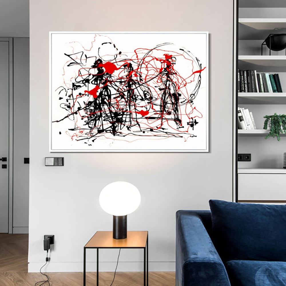 INVIN ART Framed Canvas Giclee Print Art Abstract Series#6 by Jackson Pollock Wall Art