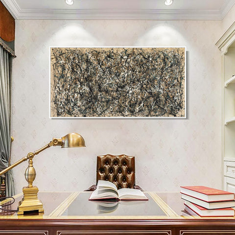 INVIN ART Framed Canvas Giclee Print Art One Number 31, 1950 by Jackson Pollock Wall Art Living Room Home Office Decorations