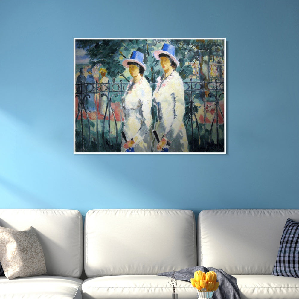 INVIN ART Framed Canvas Giclee Print Art Sisters,1930 by Kasimir Malevich Wall Art Living Room Home Office Decorations