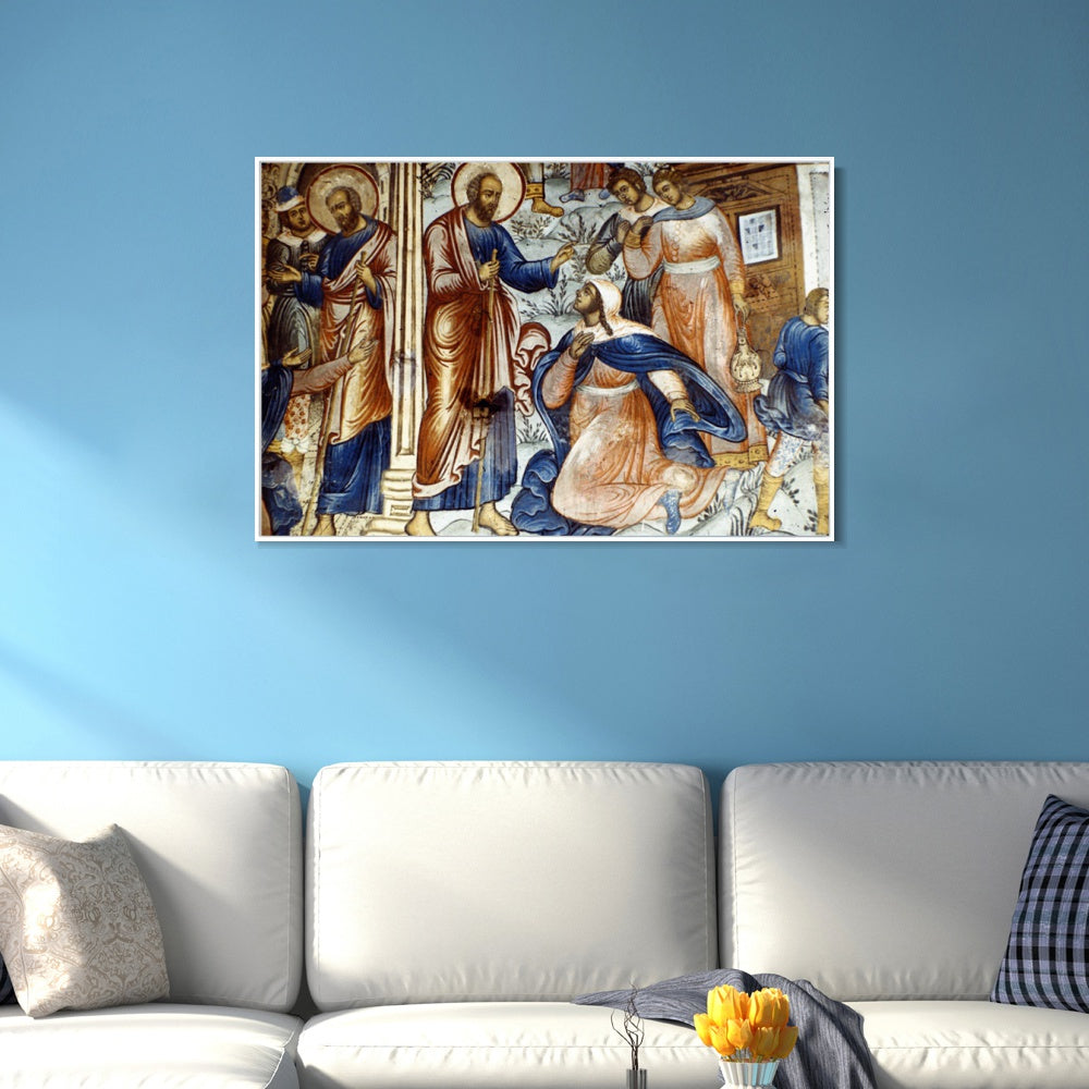 INVIN ART Framed Canvas Giclee Print Art Frescos in Yaroslavl 04 by Kasimir Malevich Wall Art Living Room Home Office Decorations