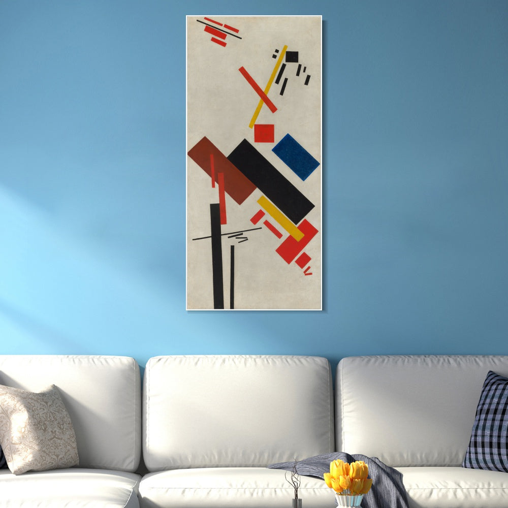 INVIN ART Framed Canvas Giclee Print Art Howse Under Construction by Kasimir Malevich Wall Art Living Room Home Office Decorations