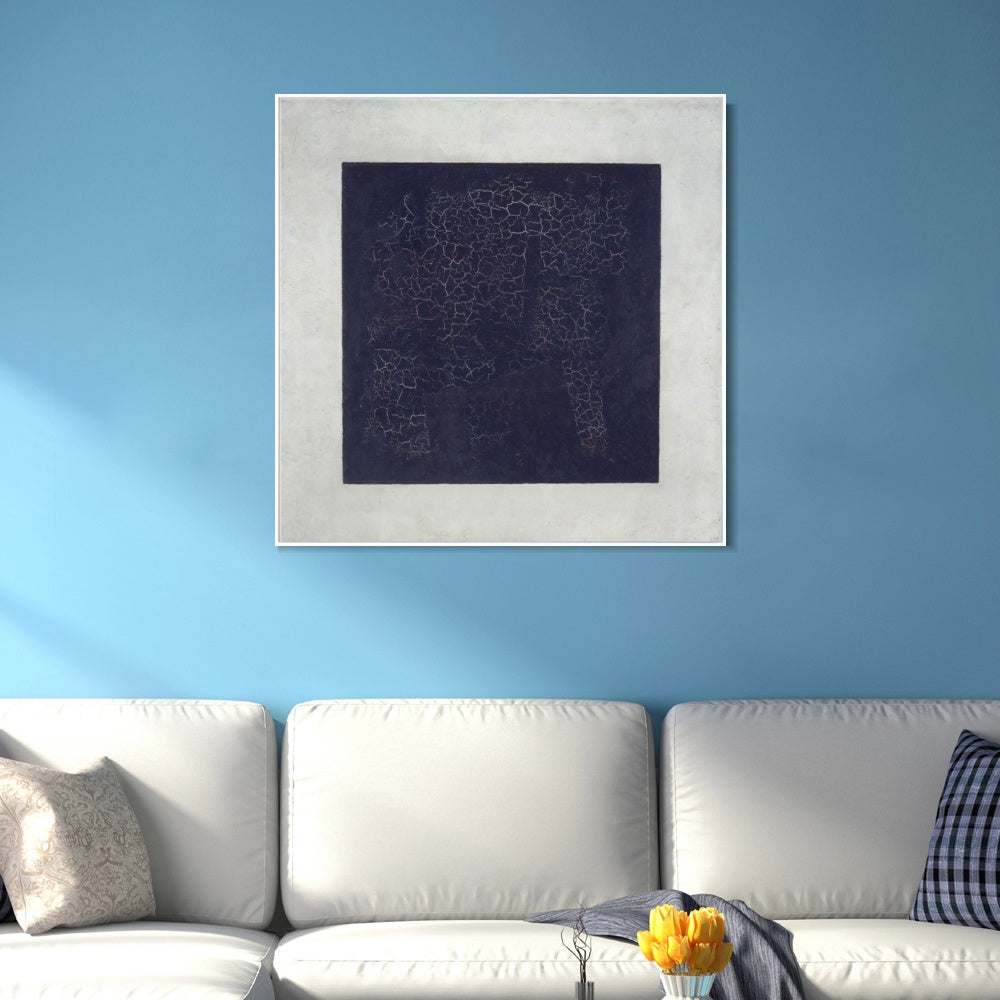 INVIN ART Framed Canvas Giclee Print Art Black Suprematic Square by Kasimir Malevich Wall Art Living Room Home Office Decorations