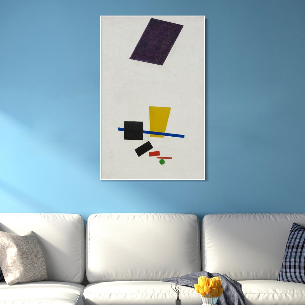 INVIN ART Framed Canvas Giclee Print Art Painterly Realism of a Football Player Color Masses in the 4th Dimension by Kasimir Malevich Wall Art Living Room Home Office Decorations