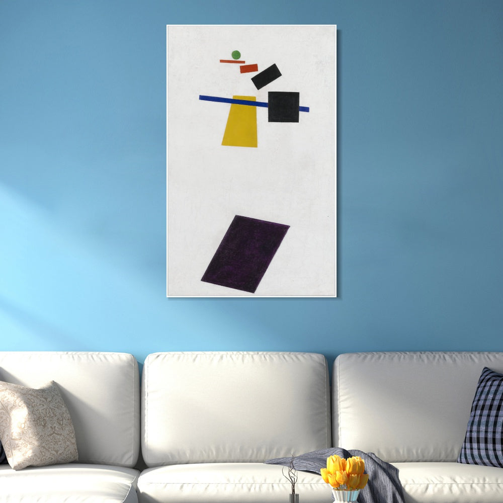 INVIN ART Framed Canvas Giclee Print Art Suprematism,Soccer Player in the Fourth Dimension by Kasimir Malevich Wall Art Living Room Home Office Decorations