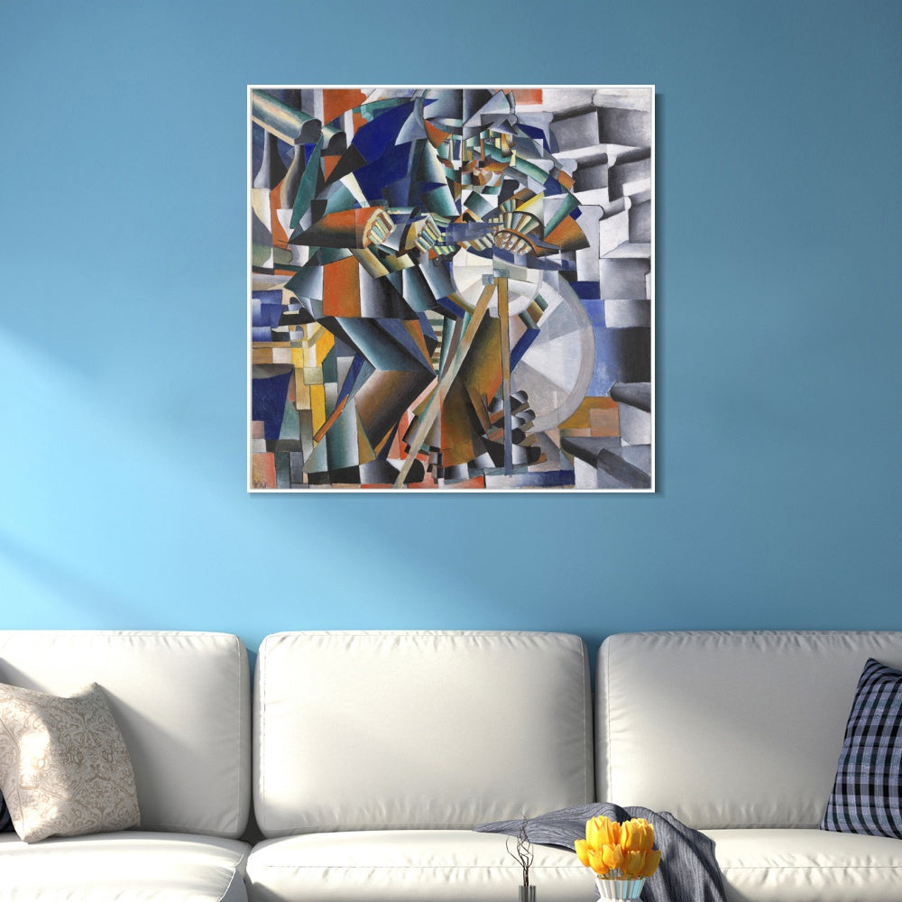 INVIN ART Framed Canvas Giclee Print Art The Knife Grinder Principle of Glittering by Kasimir Malevich Wall Art Living Room Home Office Decorations