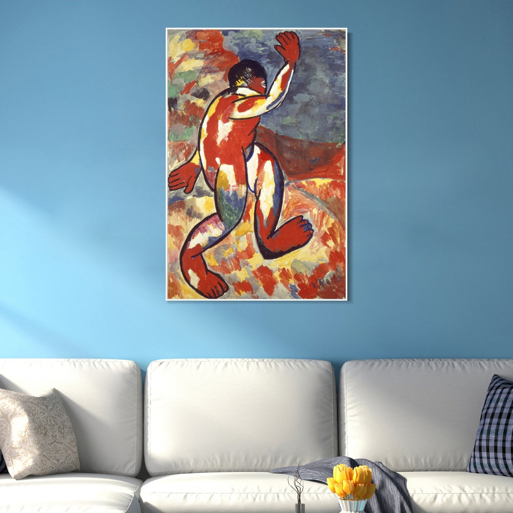 INVIN ART Framed Canvas Giclee Print Art Bather by Kasimir Malevich Wall Art Living Room Home Office Decorations