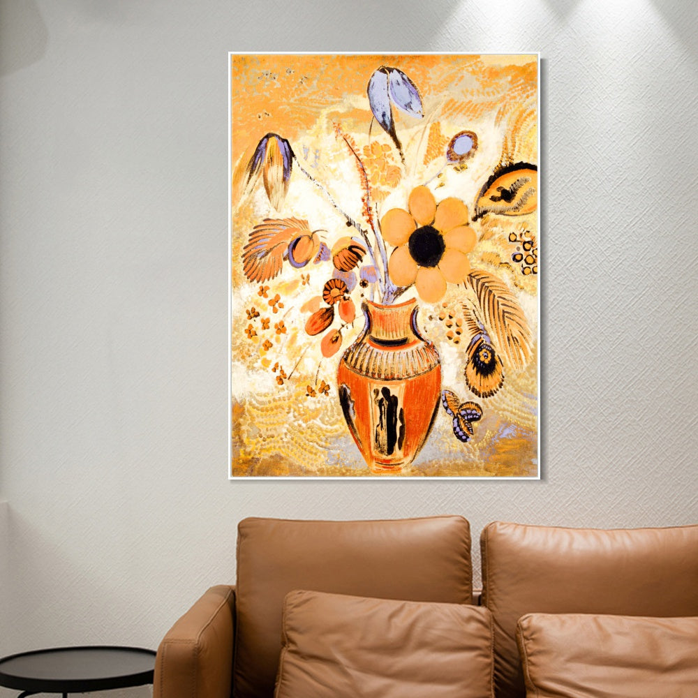 INVIN ART Framed Canvas Series#023 by Odilon Redon Wall Art Living Room Home Office Decorations
