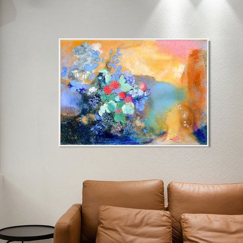 INVIN ART Framed Canvas Series#033 by Odilon Redon Wall Art Living Room Home Office Decorations