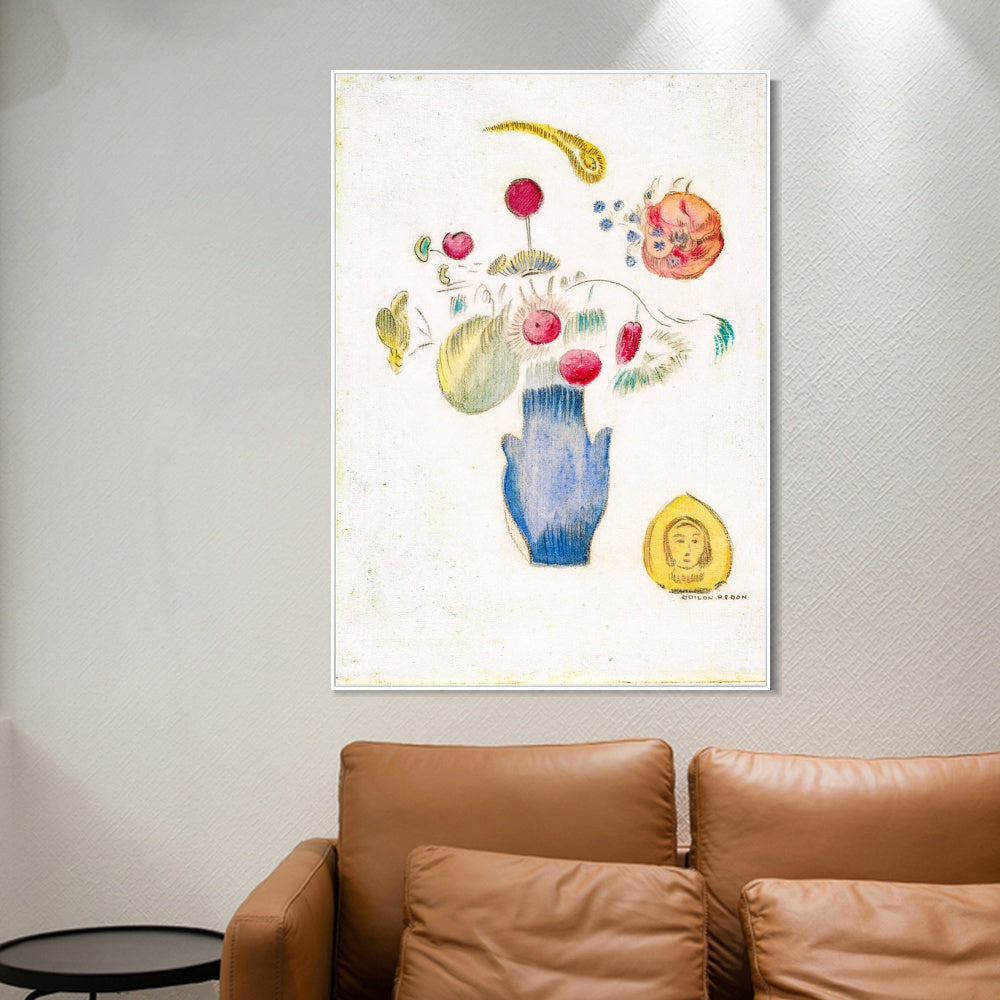 INVIN ART Framed Canvas Series#045 by Odilon Redon Wall Art Living Room Home Office Decorations
