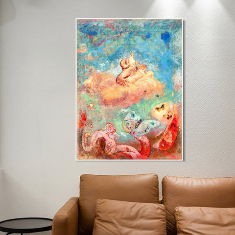 INVIN ART Framed Canvas Series#046 by Odilon Redon Wall Art Living Room Home Office Decorations