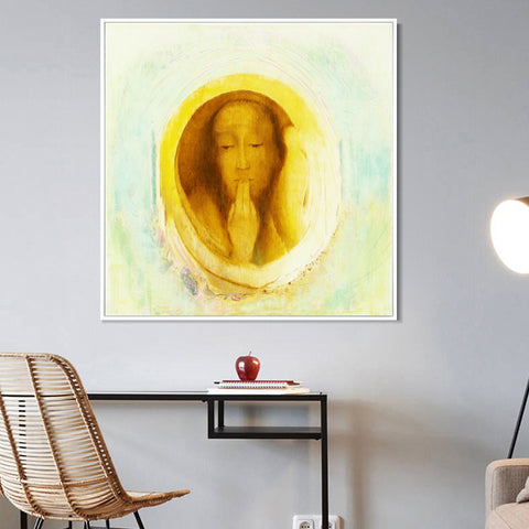INVIN ART Framed Canvas Le Silence by Odilon Redon Wall Art Living Room Home Office Decorations