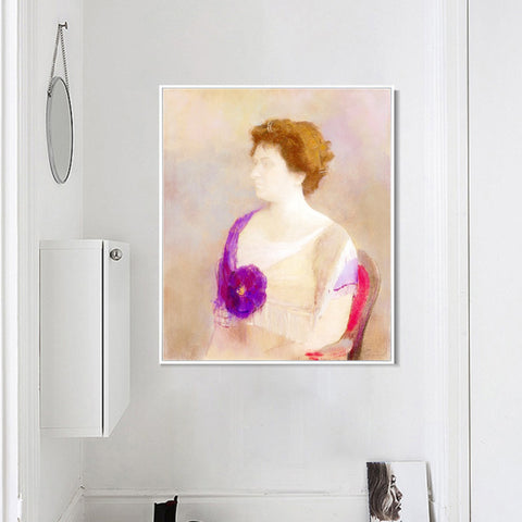INVIN ART Framed Canvas Series#062 by Odilon Redon Wall Art Living Room Home Office Decorations