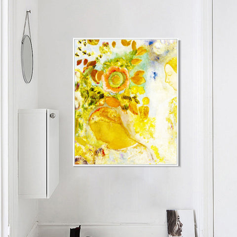 INVIN ART Framed Canvas Series#077 by Odilon Redon Wall Art Living Room Home Office Decorations