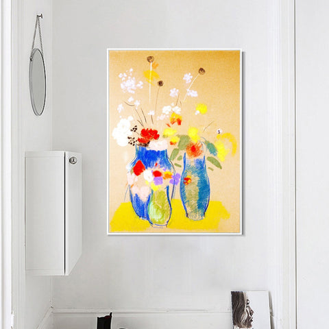 INVIN ART Framed Canvas Series#080 by Odilon Redon Wall Art Living Room Home Office Decorations