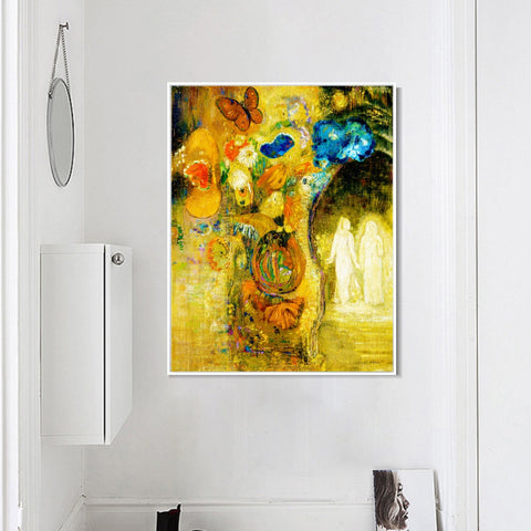 INVIN ART Framed Canvas Series#082 by Odilon Redon Wall Art Living Room Home Office Decorations