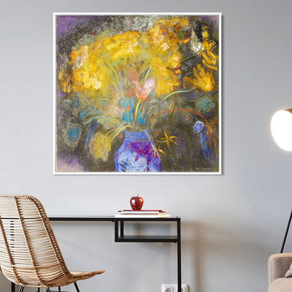 INVIN ART Framed Canvas Series#083 by Odilon Redon Wall Art Living Room Home Office Decorations