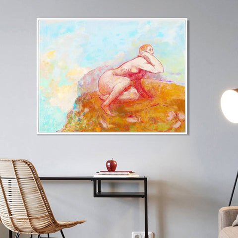 INVIN ART Framed Canvas Series#088 by Odilon Redon Wall Art Living Room Home Office Decorations