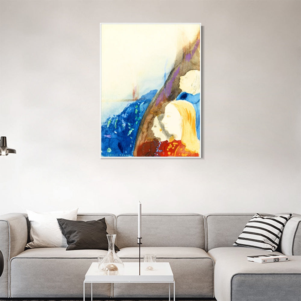 INVIN ART Framed Canvas Series#092 by Odilon Redon Wall Art Living Room Home Office Decorations