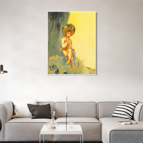 INVIN ART Framed Canvas Series#094 by Odilon Redon Wall Art Living Room Home Office Decorations