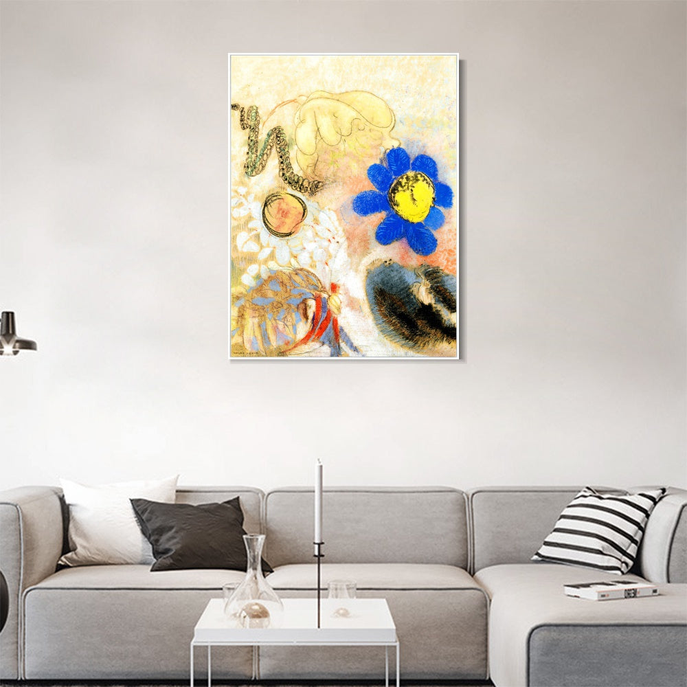 INVIN ART Framed Canvas Series#109 by Odilon Redon Wall Art Living Room Home Office Decorations