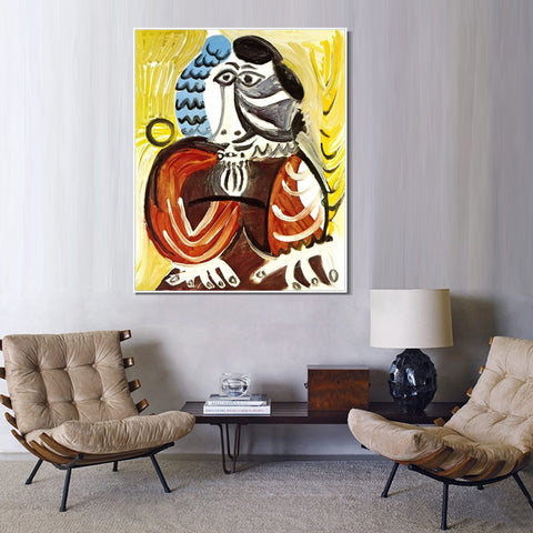 INVIN ART Framed Canvas Giclee Print Art Series#366 by Pablo Picasso Wall Art Living Room Home Office Decorations