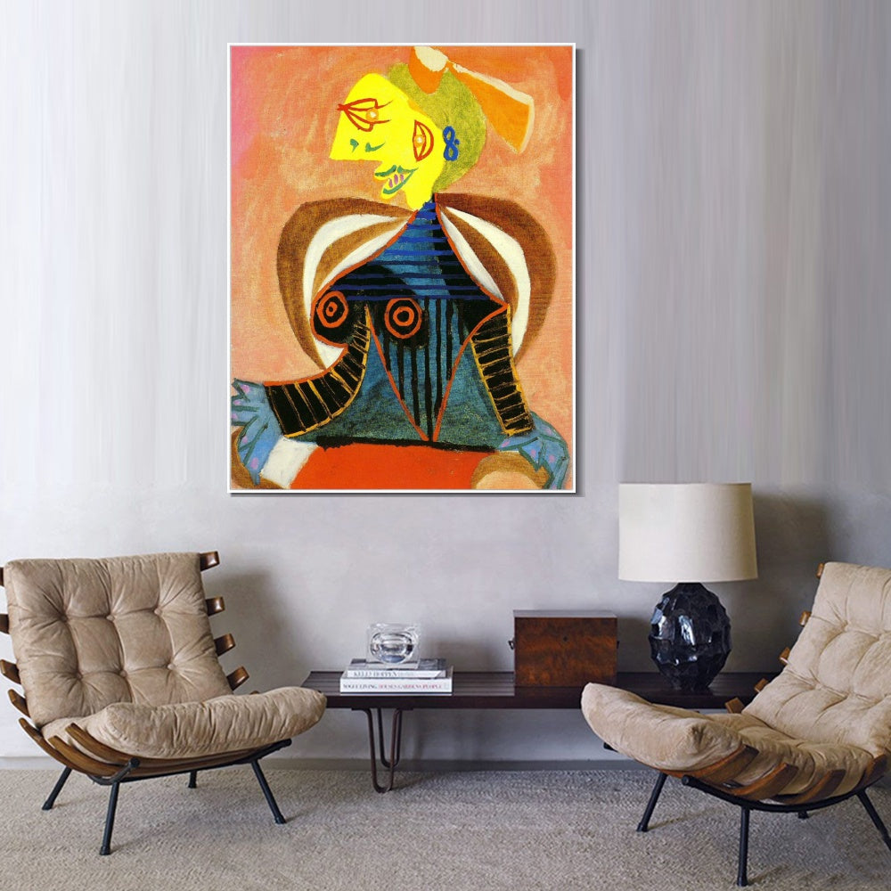 INVIN ART Framed Canvas Giclee Print Art 1937 Portrait de Lee Miller#2 by Pablo Picasso Wall Art