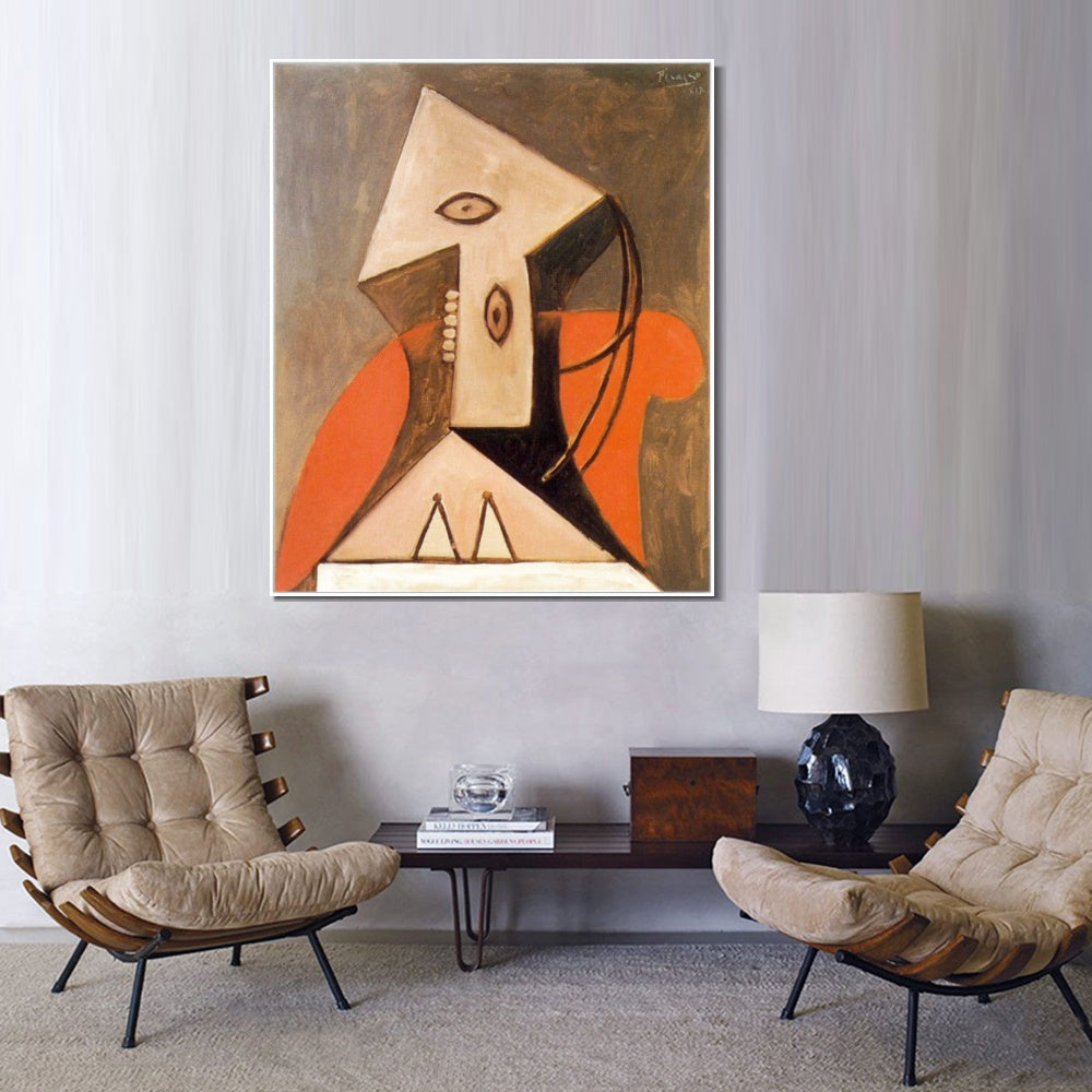 INVIN ART Framed Canvas Giclee Print Art 1929 Femme dans un fauteuil rouge by Pablo Picasso Wall Art