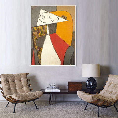 INVIN ART Framed Canvas Giclee Print Art 1930 Femme assise [Figure] by Pablo Picasso Wall Art Living Room Home Office Decorations