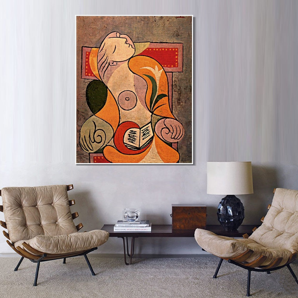 INVIN ART Framed Canvas Giclee Print Art 1932 La lecture by Pablo Picasso Wall Art