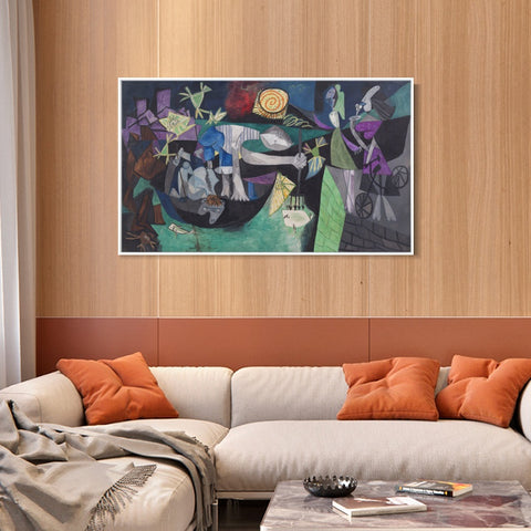 INVIN ART Framed Canvas Giclee Print Art Series#395 by Pablo Picasso Wall Art Living Room Home Office Decorations