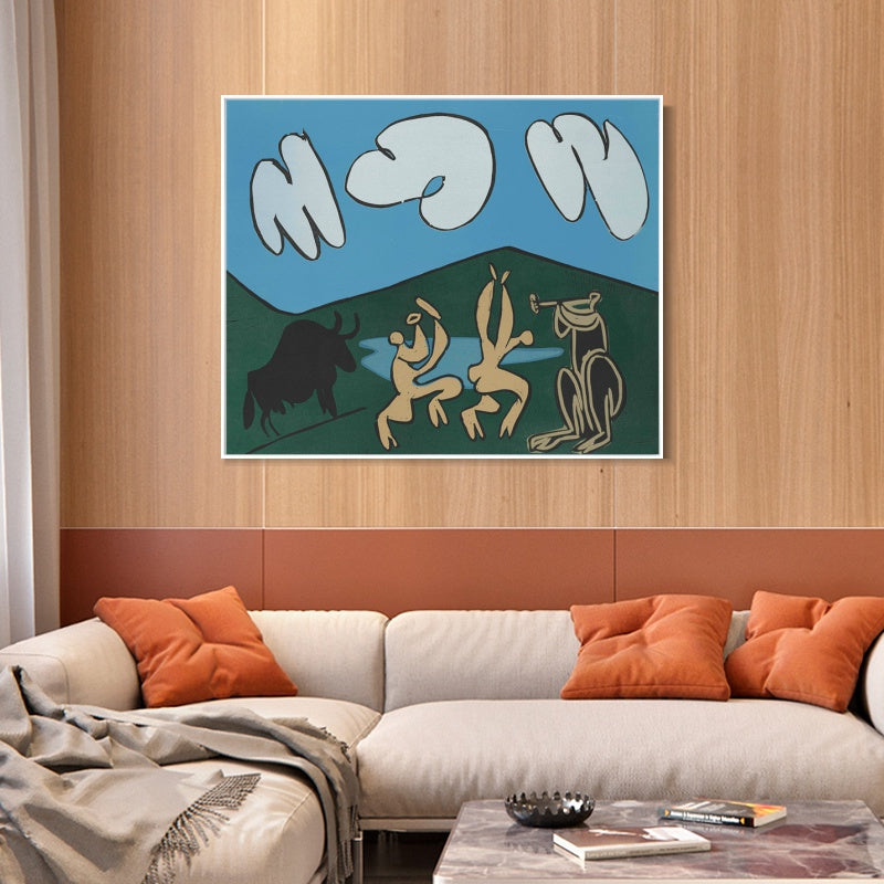 INVIN ART Framed Canvas Giclee Print Art Series#399 by Pablo Picasso Wall Art