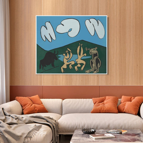 INVIN ART Framed Canvas Giclee Print Art Series#399 by Pablo Picasso Wall Art Living Room Home Office Decorations