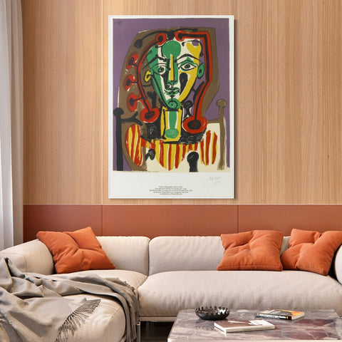 INVIN ART Framed Canvas Giclee Print Art Series#400 by Pablo Picasso Wall Art Living Room Home Office Decorations
