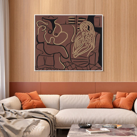 INVIN ART Framed Canvas Giclee Print Art Series#402 by Pablo Picasso Wall Art Living Room Home Office Decorations
