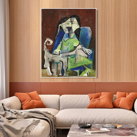 INVIN ART Framed Canvas Giclee Print Art Series#406 by Pablo Picasso Wall Art Living Room Home Office Decorations