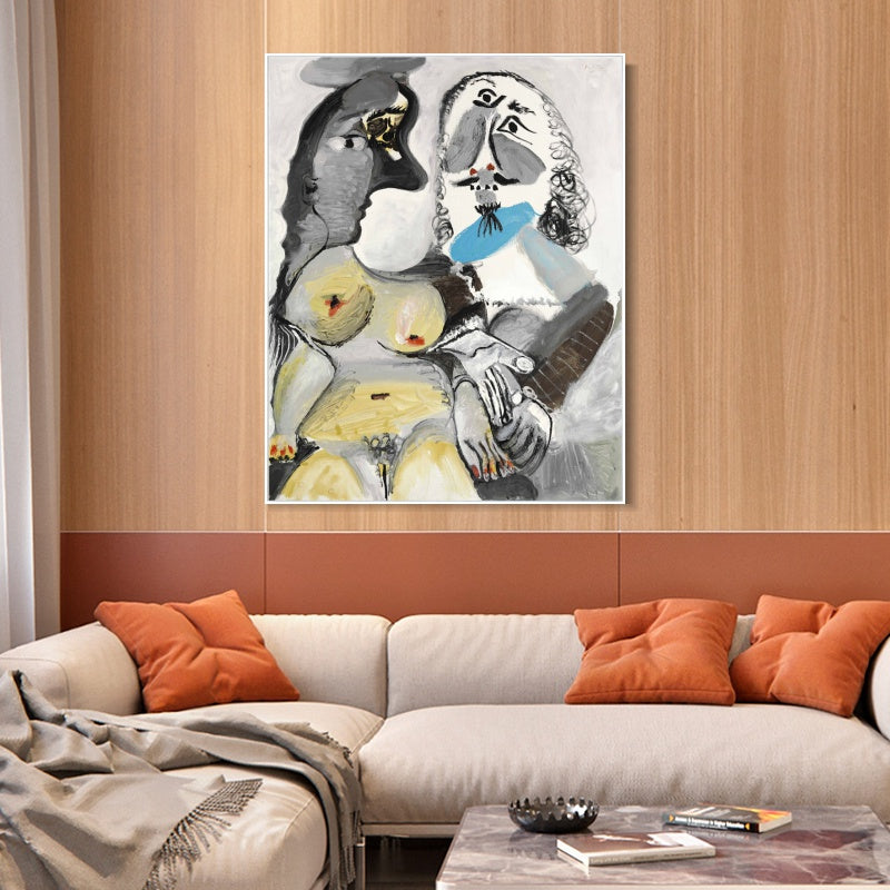 INVIN ART Framed Canvas Giclee Print Art Series#408 by Pablo Picasso Wall Art