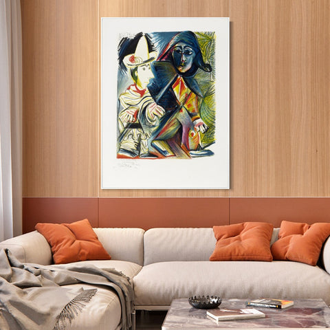 INVIN ART Framed Canvas Giclee Print Art Series#423 by Pablo Picasso Wall Art Living Room Home Office Decorations