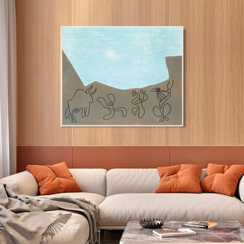 INVIN ART Framed Canvas Giclee Print Art Series#424 by Pablo Picasso Wall Art Living Room Home Office Decorations