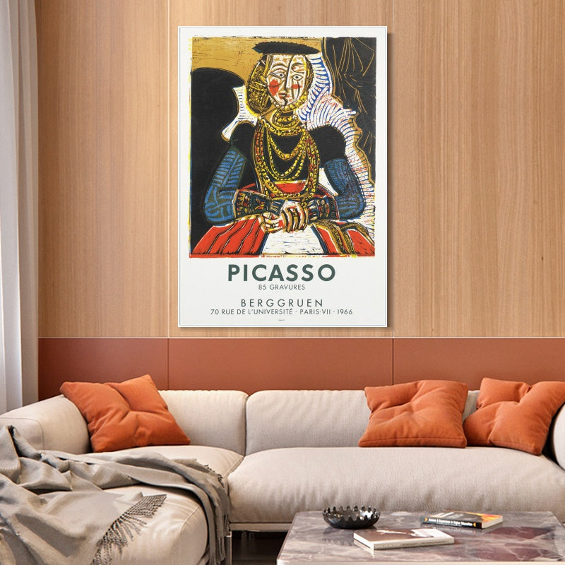 INVIN ART Framed Canvas Giclee Print Art Bust of a woman after Cranach the Younger by Pablo Picasso Wall Art