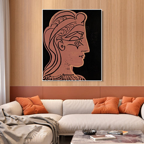 INVIN ART Framed Canvas Giclee Print Art Woman's profile t-shirt by Pablo Picasso Wall Art Living Room Home Office Decorations