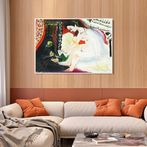 INVIN ART Framed Canvas Giclee Print Art Series#447 by Pablo Picasso Wall Art Living Room Home Office Decorations