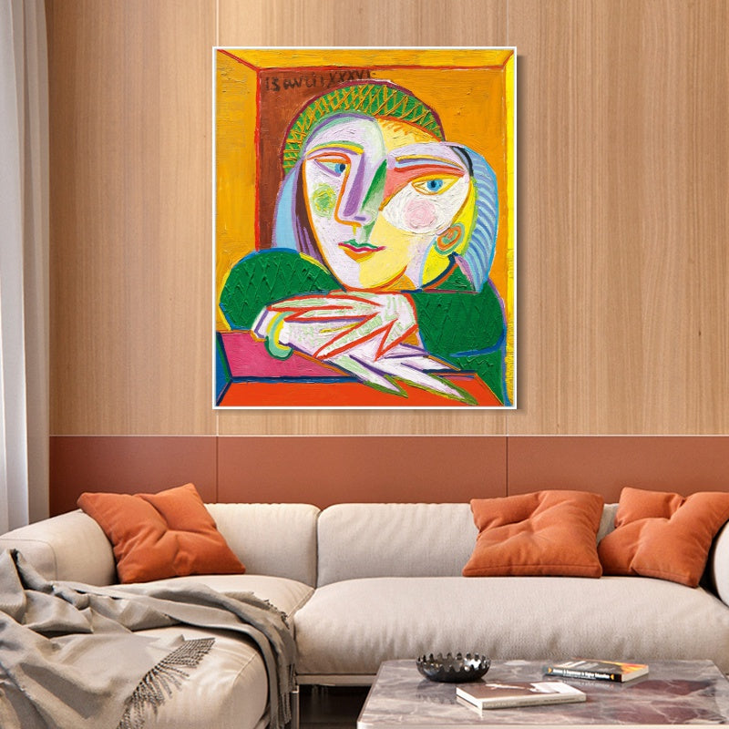 INVIN ART Framed Canvas Giclee Print Art Woman's head by Pablo Picasso Wall Art