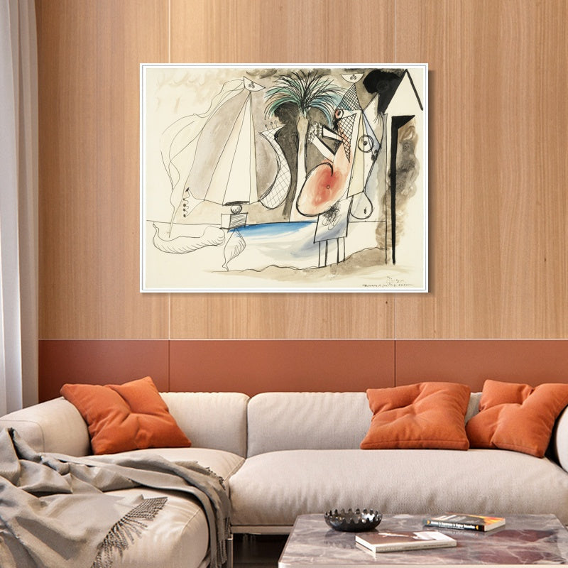 INVIN ART Framed Canvas Giclee Print Art Series#466 by Pablo Picasso Wall Art