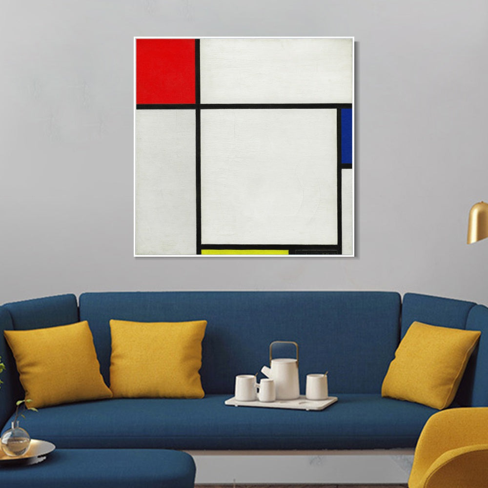 INVIN ART Framed Canvas Series#025 by Piet Cornelies Mondrian Wall Art Living Room Home Office Decorations