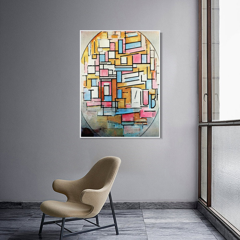 INVIN ART Framed Canvas Series#048 by Piet Cornelies Mondrian Wall Art Living Room Home Office Decorations